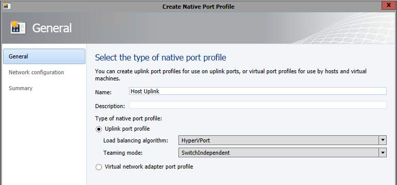 Create Host Port Profile